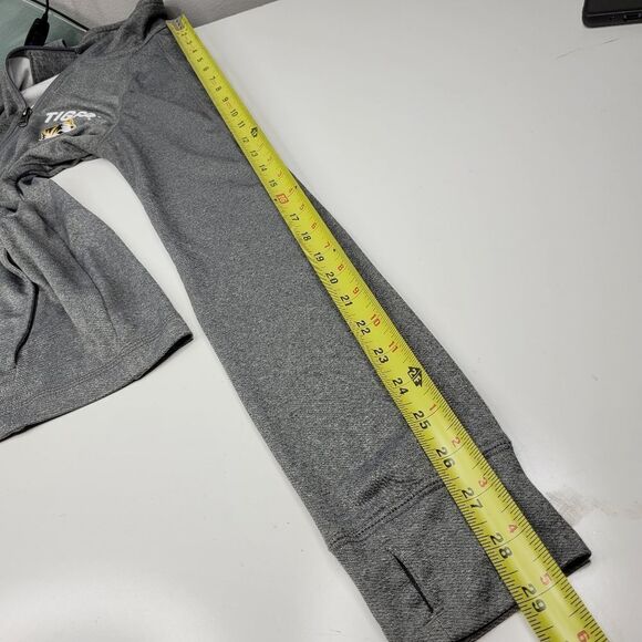 M MU Majestic MISSOURI UNIVERSITY MIZZOU TIGERS zip jacket pockets gray medium - Picture 4 of 11